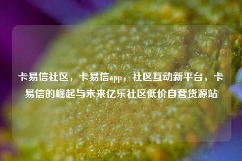 卡易信社区，卡易信app，社区互动新平台	，卡易信的崛起与未来亿乐社区低价自营货源站  第1张