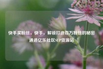 快手买粉丝，快手，解锁打造百万粉丝的秘密通道亿乐社区SUP货源站