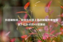抖音刷粉丝，如何在抖音上高效刷取并增加粉丝？亿乐社区SUP货源站