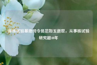 原核试验基地司令员范如玉逝世，从事核试验研究超40年