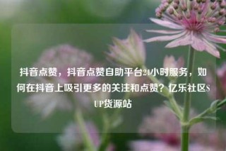 抖音点赞，抖音点赞自助平台24小时服务，如何在抖音上吸引更多的关注和点赞？亿乐社区SUP货源站