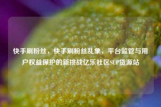 快手刷粉丝，快手刷粉丝乱象，平台监管与用户权益保护的新挑战亿乐社区SUP货源站