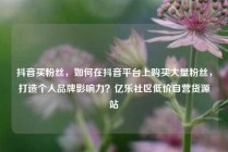 抖音买粉丝，如何在抖音平台上购买大量粉丝，打造个人品牌影响力？亿乐社区低价自营货源站