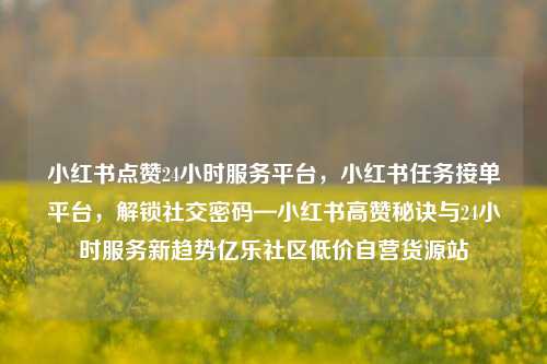 小红书点赞24小时服务平台，小红书任务接单平台，解锁社交密码—小红书高赞秘诀与24小时服务新趋势亿乐社区低价自营货源站  第1张