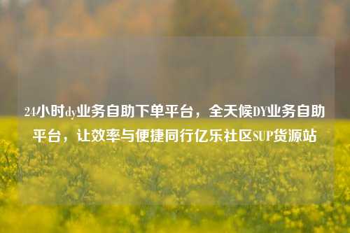 24小时dy业务自助下单平台，全天候DY业务自助平台，让效率与便捷同行亿乐社区SUP货源站  第1张