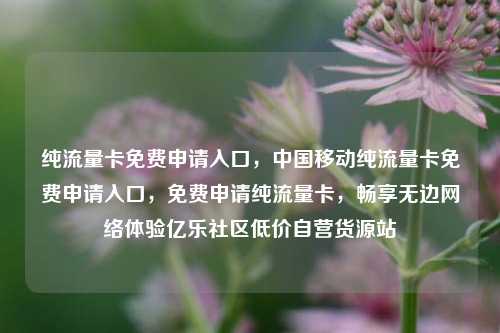 纯流量卡免费申请入口，中国移动纯流量卡免费申请入口，免费申请纯流量卡	，畅享无边网络体验亿乐社区低价自营货源站  第1张