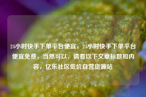 24小时快手下单平台便宜，24小时快手下单平台便宜免费，当然可以	，请看以下文章标题和内容，亿乐社区低价自营货源站  第1张
