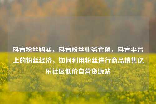 抖音粉丝购买	，抖音粉丝业务套餐，抖音平台上的粉丝经济，如何利用粉丝进行商品销售亿乐社区低价自营货源站  第1张