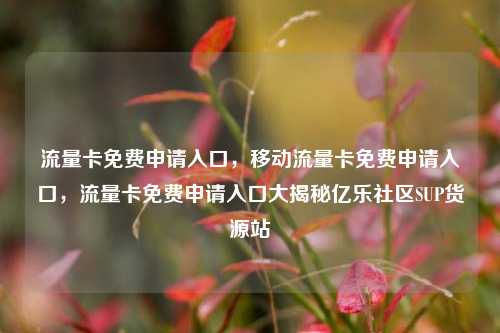 流量卡免费申请入口，移动流量卡免费申请入口，流量卡免费申请入口大揭秘亿乐社区SUP货源站  第1张