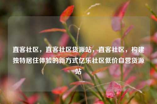 直客社区，直客社区货源站	，直客社区，构建独特居住体验的新方式亿乐社区低价自营货源站  第1张