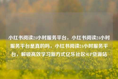 小红书阅读24小时服务平台	，小红书阅读24小时服务平台是真的吗，小红书阅读24小时服务平台，解锁高效学习新方式亿乐社区SUP货源站  第1张