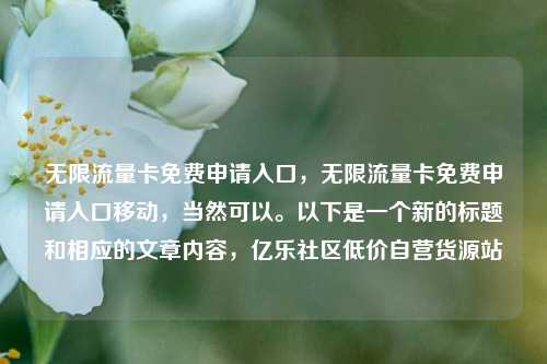 无限流量卡免费申请入口，无限流量卡免费申请入口移动	，当然可以。以下是一个新的标题和相应的文章内容，亿乐社区低价自营货源站  第1张
