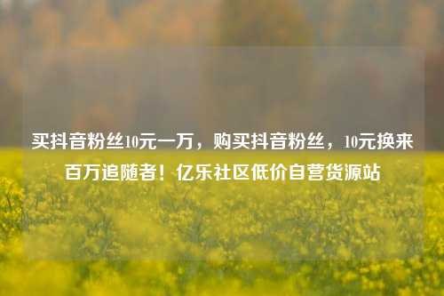买抖音粉丝10元一万，购买抖音粉丝	，10元换来百万追随者！亿乐社区低价自营货源站  第1张