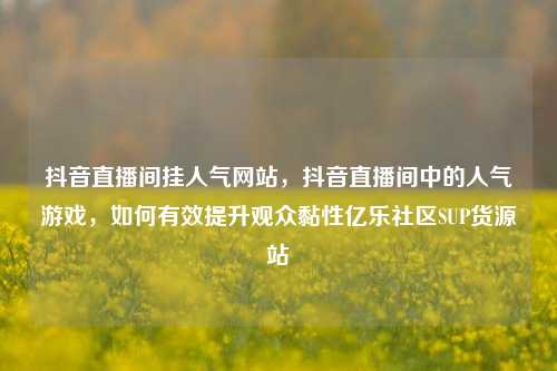 抖音直播间挂人气网站，抖音直播间中的人气游戏，如何有效提升观众黏性亿乐社区SUP货源站  第1张