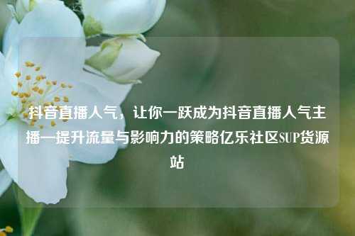 抖音直播人气	，让你一跃成为抖音直播人气主播—提升流量与影响力的策略亿乐社区SUP货源站  第1张