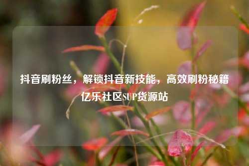 抖音刷粉丝，解锁抖音新技能	，高效刷粉秘籍亿乐社区SUP货源站  第1张