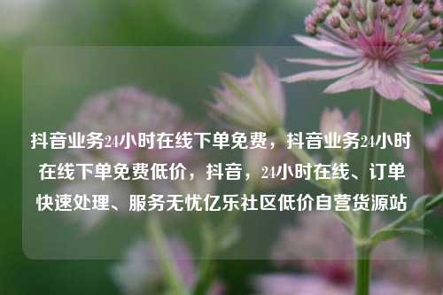 抖音业务24小时在线下单免费	，抖音业务24小时在线下单免费低价，抖音，24小时在线、订单快速处理、服务无忧亿乐社区低价自营货源站  第1张